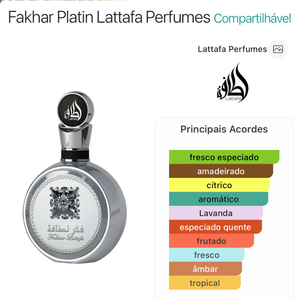 Fakhar Platin Lattafa 100ml Eau de Parfum