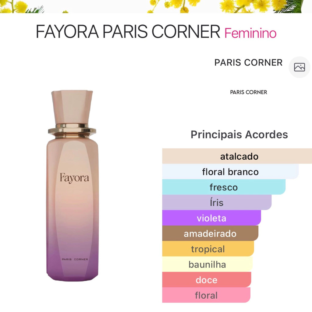Fayora – Paris Corner Eau de Parfum Feminino 100 ml
