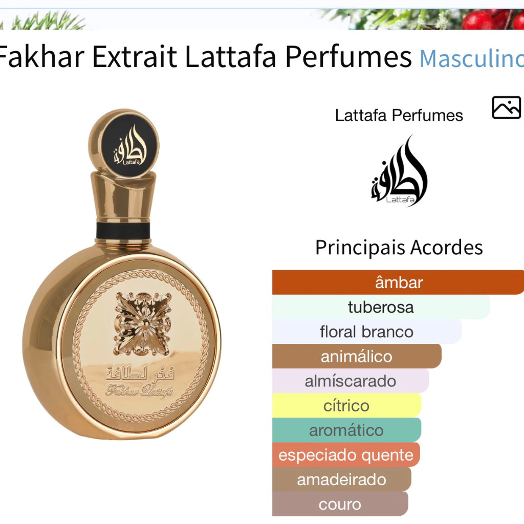 Masculino - Fakhar Extrait Lattafa 100ml Eau de Parfum
