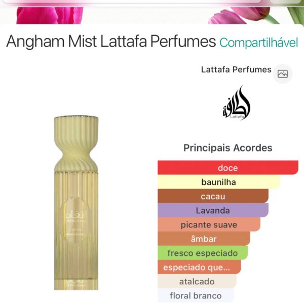 Perfume Mist Body Splash Angham Lattafa 250ml